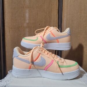NWOT Nike Air Force 1 Low LX Stictch Canvas Multicolor Trainers Size US 8.